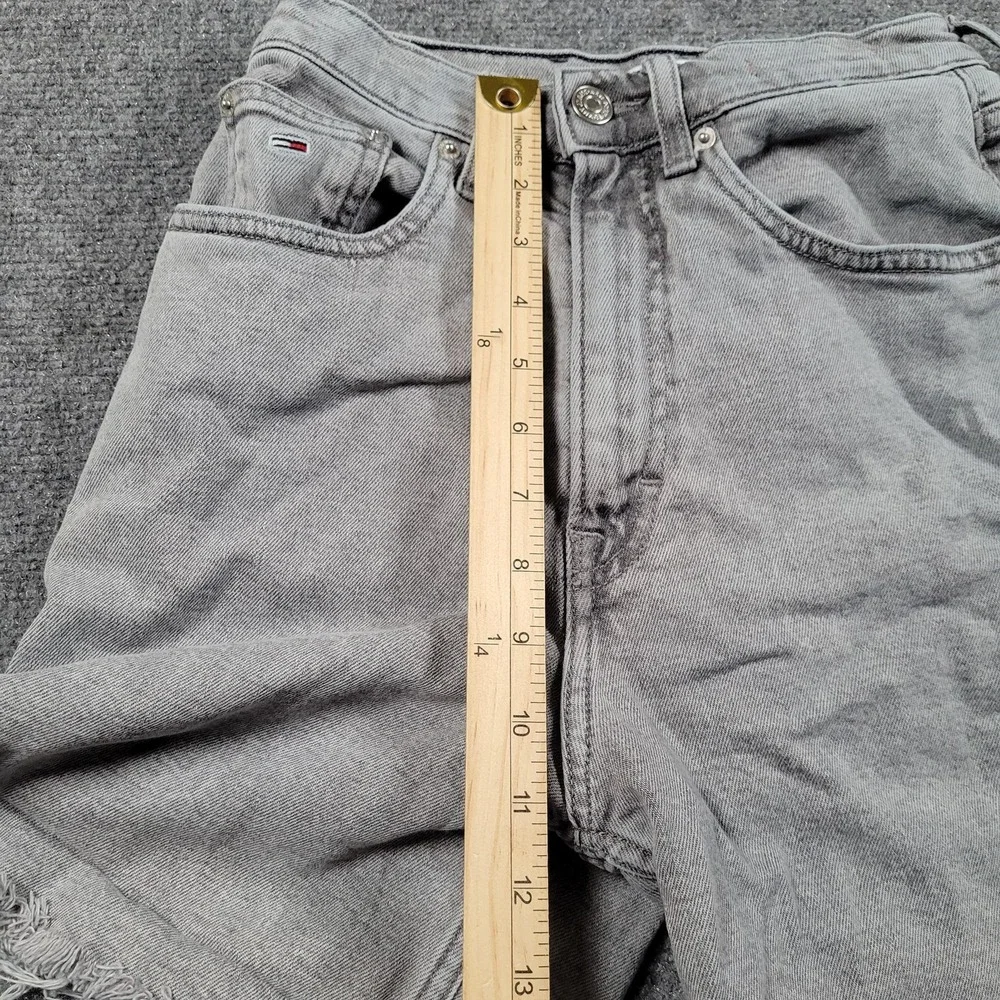 Vintage Tommy Jeans Mom Denim Shorts Womens 25 Gray Cutoff‎ Frayed Hem High Rise